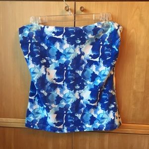 H&M blue watercolor tube top
